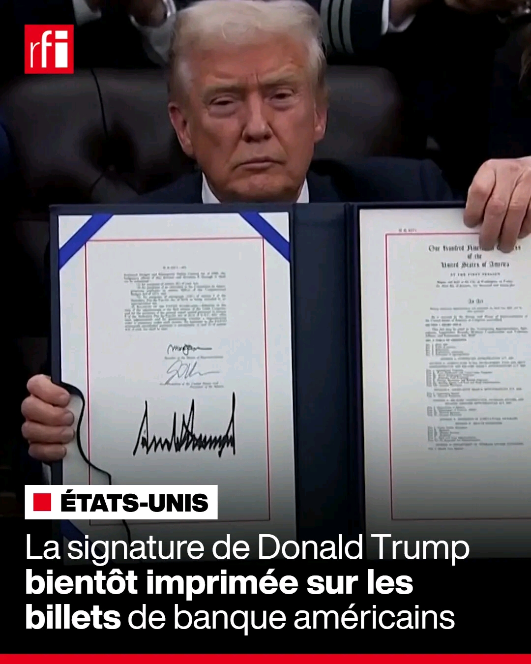 Donald Trump va devenir le premier président américain à faire figurer sa signature sur les billets de banque.