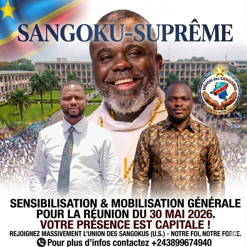 Kinshasa : l’Union des Sangokus annonce une grande réunion de mobilisation ce 30 mai