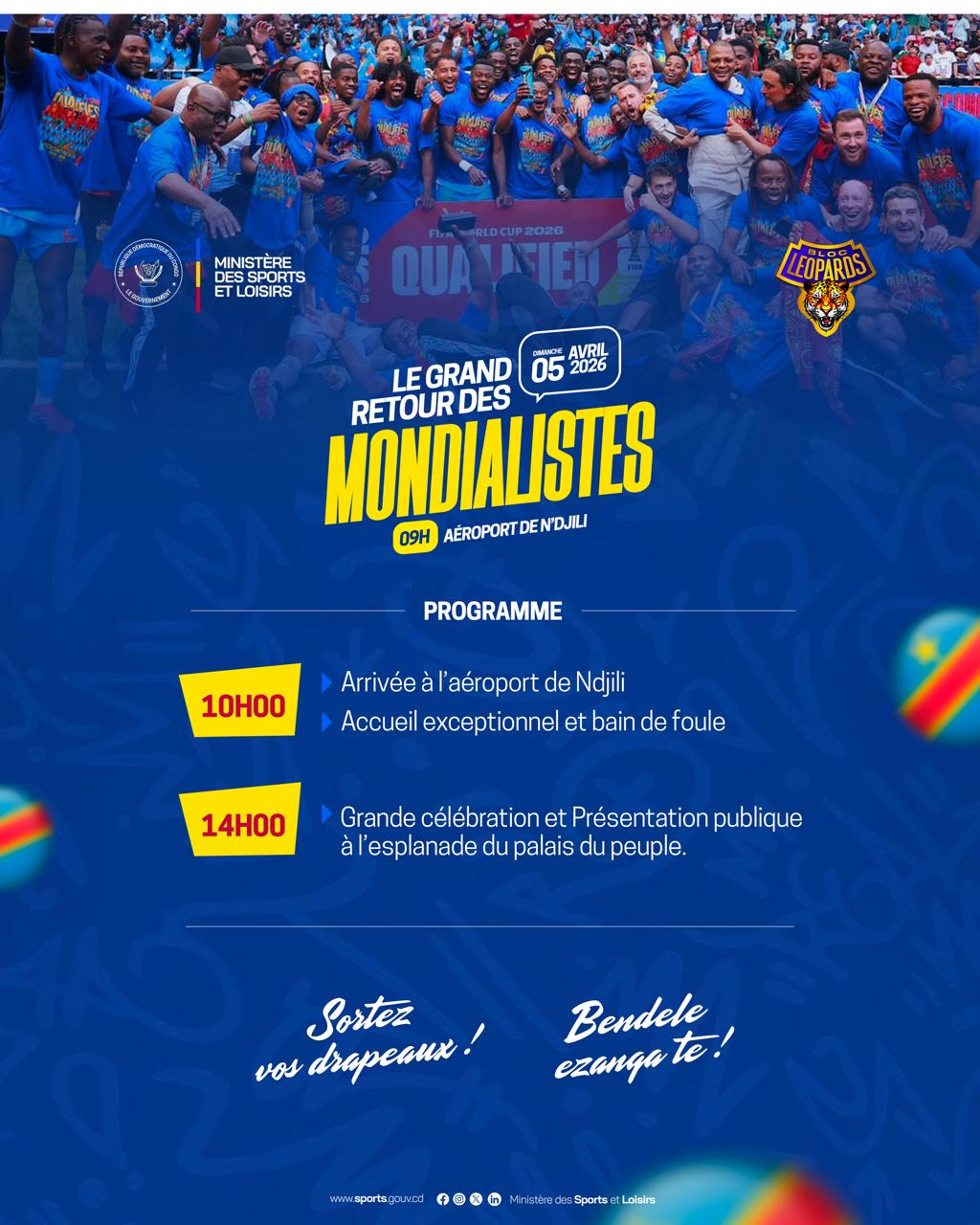 RDC-Football: le retour des Léopards (RDC) à Kinshasa reporté pour le dimanche